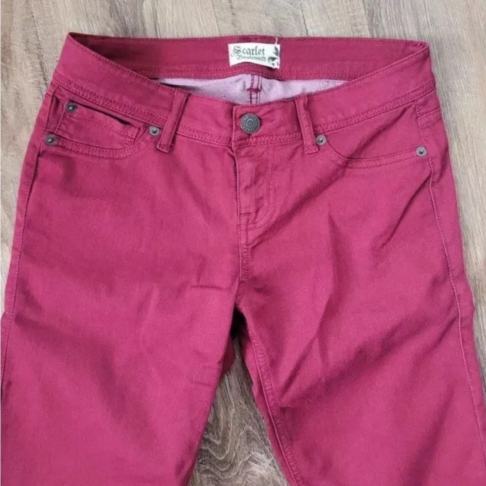 Maroon Skinny Jeans Jeggings Scarlet Boulevard 27